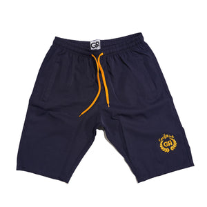 Navy Blue Get Rich Polyester Shorts